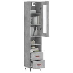 Greatstore Skříň highboard betonově šedá 34,5x34x180 cm kompozitní dřevo