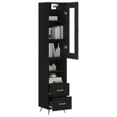 Greatstore Skříň highboard černá 34,5 x 34 x 180 cm kompozitní dřevo