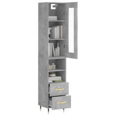 Greatstore Skříň highboard betonově šedá 34,5x34x180 cm kompozitní dřevo