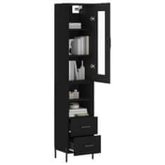 Greatstore Skříň highboard černá 34,5 x 34 x 180 cm kompozitní dřevo