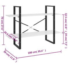 Vidaxl Knihovna se 2 policemi dub sonoma 100x30x70 cm kompozitní dřevo