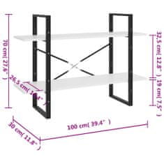 Vidaxl Knihovna se 2 policemi 100 x 30 x 70 cm masivní borovice