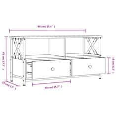 Vidaxl TV skříňka šedá sonoma 90x33x45 cm kompozitní dřevo a železo