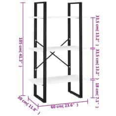 Vidaxl Úložný regál bílý 60 x 30 x 105 cm kompozitní dřevo