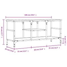 Vidaxl TV skříňka šedá sonoma 100x35x45 cm kompozitní dřevo a železo