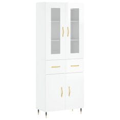 Vidaxl Skříň highboard lesklá bílá 69,5 x 34 x 180 cm kompozitní dřevo