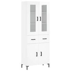 Vidaxl Skříň highboard lesklá bílá 69,5 x 34 x 180 cm kompozitní dřevo