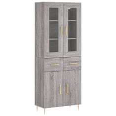 Vidaxl Skříň highboard šedá sonoma 69,5 x 34 x 180 cm kompozitní dřevo