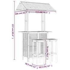 Vidaxl 3dílný zahradní barový set masivní akáciové dřevo