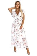 Numoco Dámské květované šaty Lisa bílo-broskvová One size