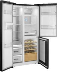 Concept Třídveřová americká lednice s vinokétou černá LA7991BC