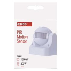 Emos PIR senzor (pohybové čidlo) IP44 1200W, bílý