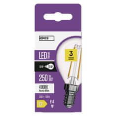 Emos LED žárovka Filament Mini Globe / E14 / 1,8 W (25 W) / 250 lm / neutrální bílá