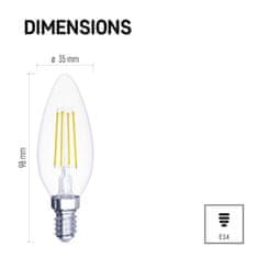 Emos LED žárovka Filament svíčka / E14 / 6 W (60 W) / 810 lm / neutrální bílá