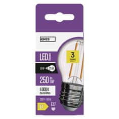 Emos LED žárovka Filament Mini Globe / E27 / 1,8 W (25 W) / 250 lm / neutrální bílá