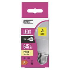 Emos LED žárovka Classic A60 / E27 / 7,3 W (50 W) / 645 lm / teplá bílá