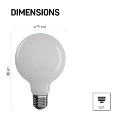 Emos LED žárovka Filament Globe / E27 / 7,8 W (75 W) / 1 055 lm / teplá bílá