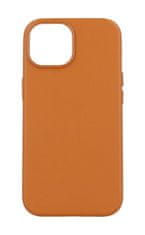 TopQ Kryt Leather iPhone 15 s MagSafe oranžový 105069