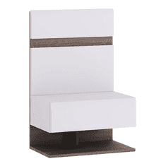 BPS-koupelny Noční stolek, bílá extra vysoký lesk HG / dub sonoma tmavý truflový, LYNATET TYP 95