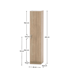 KONDELA 1-dveřová skříň, dub sonoma, BETTY 2