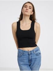 Noisy May Černý dámský úpletový crop top s příměsí vlny Noisy May Haisley XS