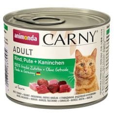 Animonda Carny cat konz. - hovězí, krůta + králík 200 g