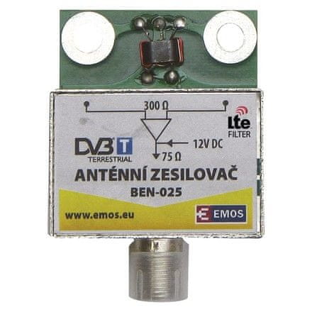 Emos Anténní předzesilovač J5802 Anténní předzesilovač 25dB VHF/UHF