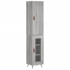 Greatstore Skříň highboard šedá sonoma 34,5 x 34 x 180 cm kompozitní dřevo