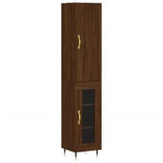 Vidaxl Skříň highboard hnědý dub 34,5 x 34 x 180 cm kompozitní dřevo