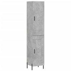 Greatstore Skříň highboard betonově šedá 34,5x34x180 cm kompozitní dřevo