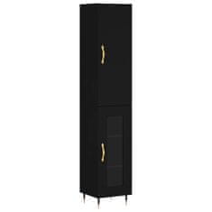 Greatstore Skříň highboard černá 34,5 x 34 x 180 cm kompozitní dřevo