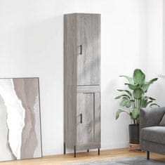 Greatstore Skříň highboard šedá sonoma 34,5 x 34 x 180 cm kompozitní dřevo