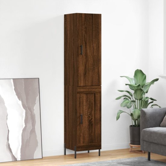 Vidaxl Skříň highboard hnědý dub 34,5 x 34 x 180 cm kompozitní dřevo