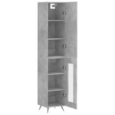 Greatstore Skříň highboard betonově šedá 34,5x34x180 cm kompozitní dřevo