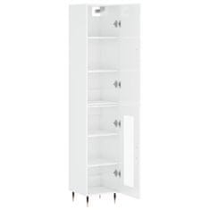 Greatstore Skříň highboard bílá s vysokým leskem 34,5x34x180 cm kompozit