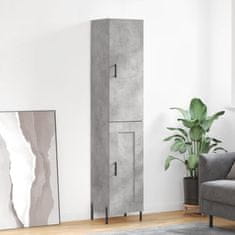 Greatstore Skříň highboard betonově šedá 34,5x34x180 cm kompozitní dřevo