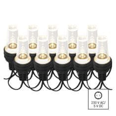 Emos LED světelný řetěz – 10x párty žárovky, 4,5 m, venkovní i vnitřní, studená bílá
