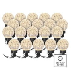 Emos LED světelný řetěz – 20x párty žárovky, 7,6 m, venkovní i vnitřní, teplá bílá