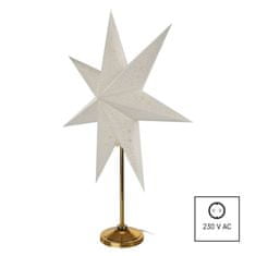 Emos Vánoční hvězda papírová se zlatým stojánkem, 45 cm, vnitřní