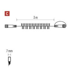 Emos Profi LED spojovací řetěz černý – ježek, 3 m, venkovní i vnitřní, studená bílá