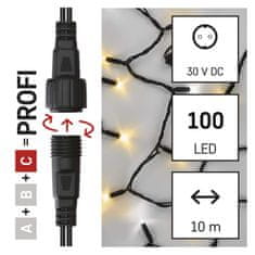Emos Profi LED spojovací řetěz problikávající, 10 m, venkovní, teplá/studená bílá