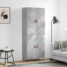 Greatstore Skříň highboard betonově šedá 69,5x34x180 cm kompozitní dřevo