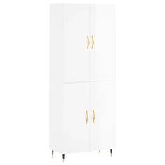 Vidaxl Skříň highboard lesklá bílá 69,5 x 34 x 180 cm kompozitní dřevo