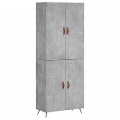 Greatstore Skříň highboard betonově šedá 69,5x34x180 cm kompozitní dřevo