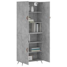 Greatstore Skříň highboard betonově šedá 69,5x34x180 cm kompozitní dřevo