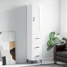 Greatstore Skříň highboard bílá s vysokým leskem 34,5x34x180 cm kompozit