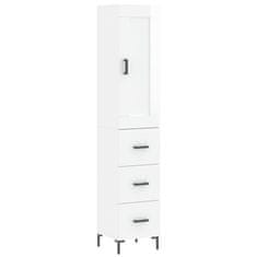 Greatstore Skříň highboard bílá s vysokým leskem 34,5x34x180 cm kompozit