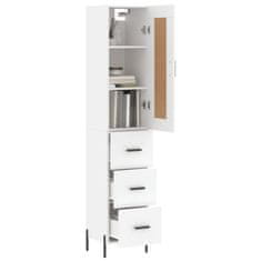 Greatstore Skříň highboard bílá 34,5 x 34 x 180 cm kompozitní dřevo