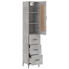 Greatstore Skříň highboard betonově šedá 34,5x34x180 cm kompozitní dřevo