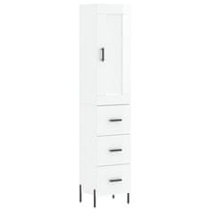 Vidaxl Skříň highboard bílá s vysokým leskem 34,5x34x180 cm kompozit